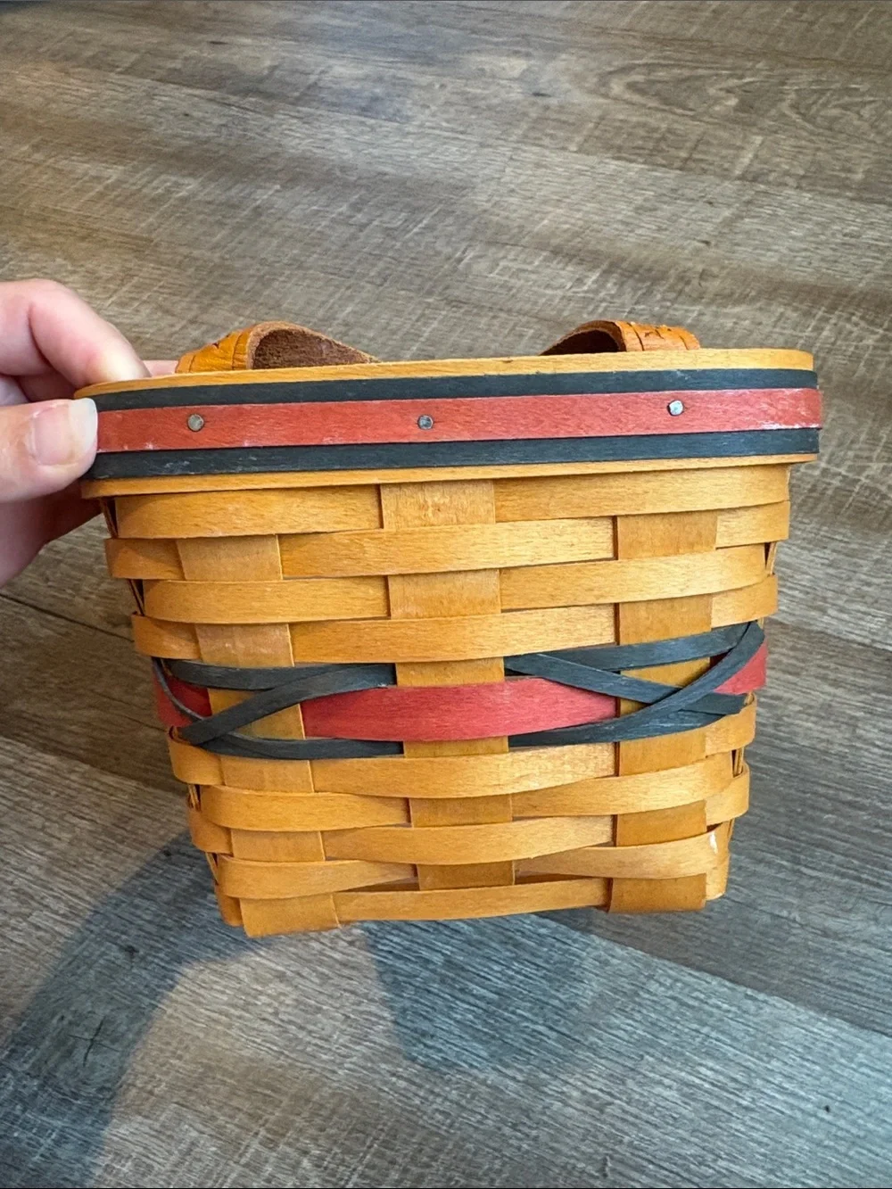 Longaberger Sparkler Basket All-American 2000 w/ Plastic Divider Handles & Charm